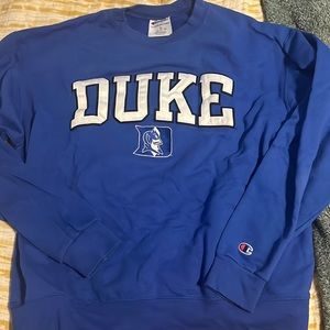 Worn Duke University Blue champion crew neck